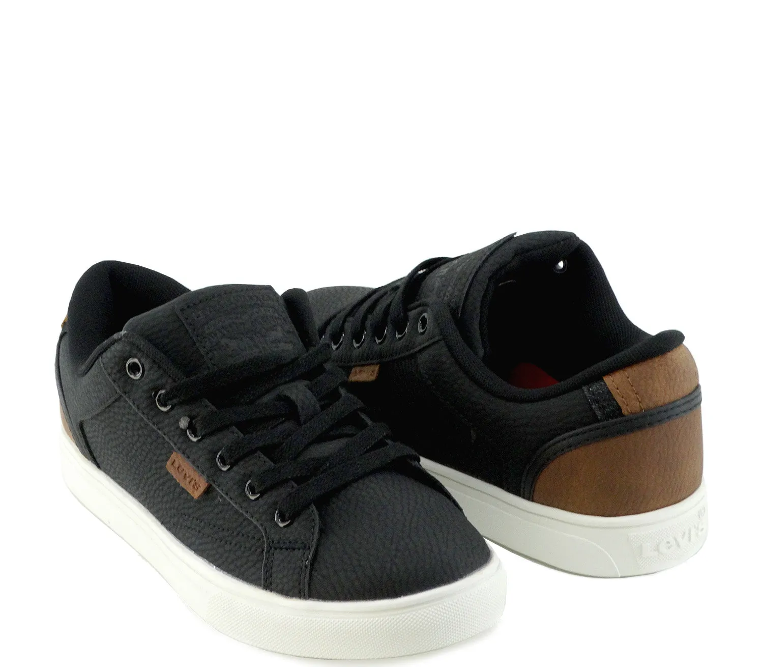 011360, Levi's, Jeffrey 501 - Men's Sneakers (Low Top) - Black/Tan