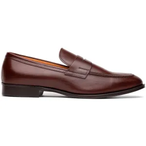 15-200-BRG ROMA Calfskin Penny Loafer, Burgundy Size 8.5