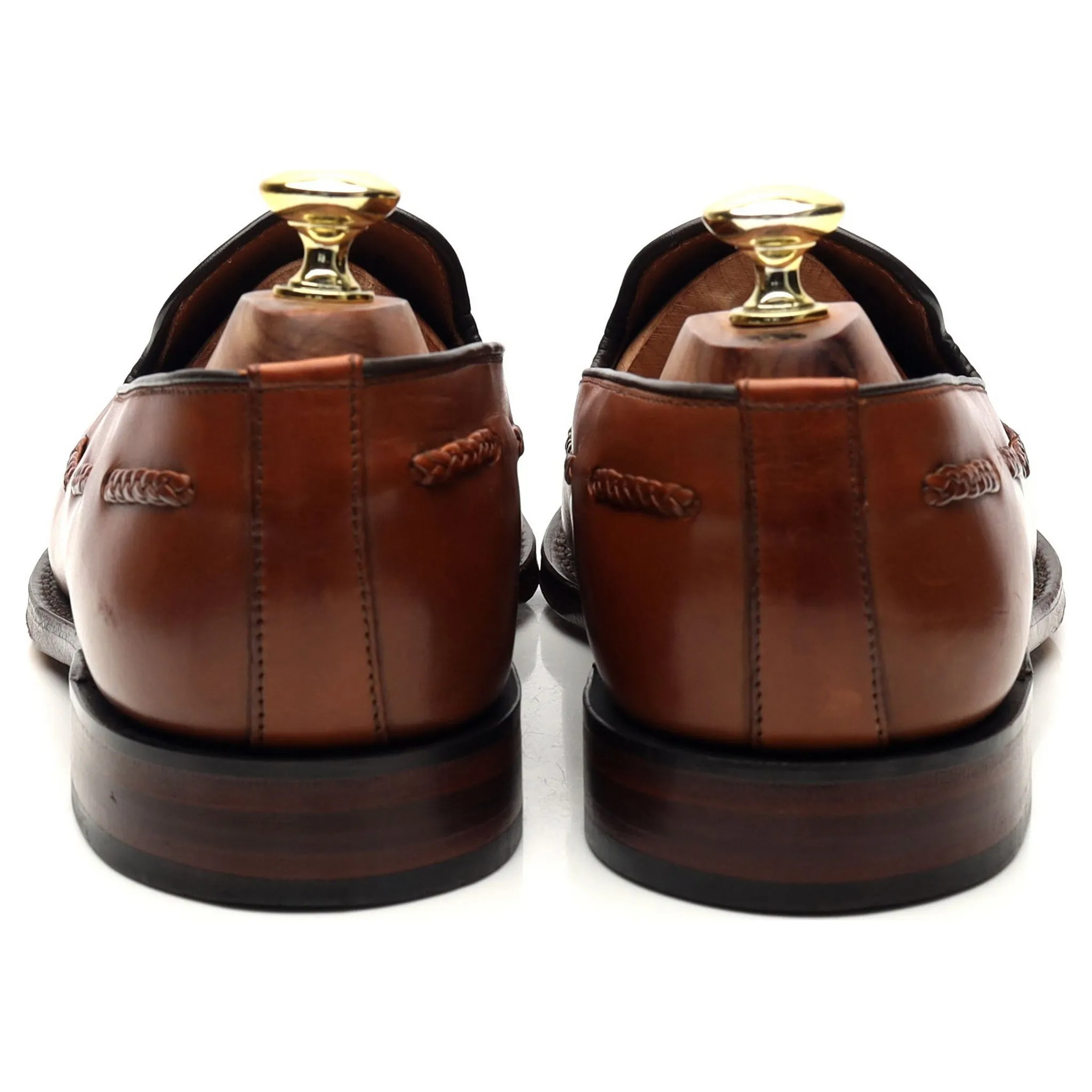 1880 'Temple' Tan Brown Leather Tassel Loafers UK 7.5 F