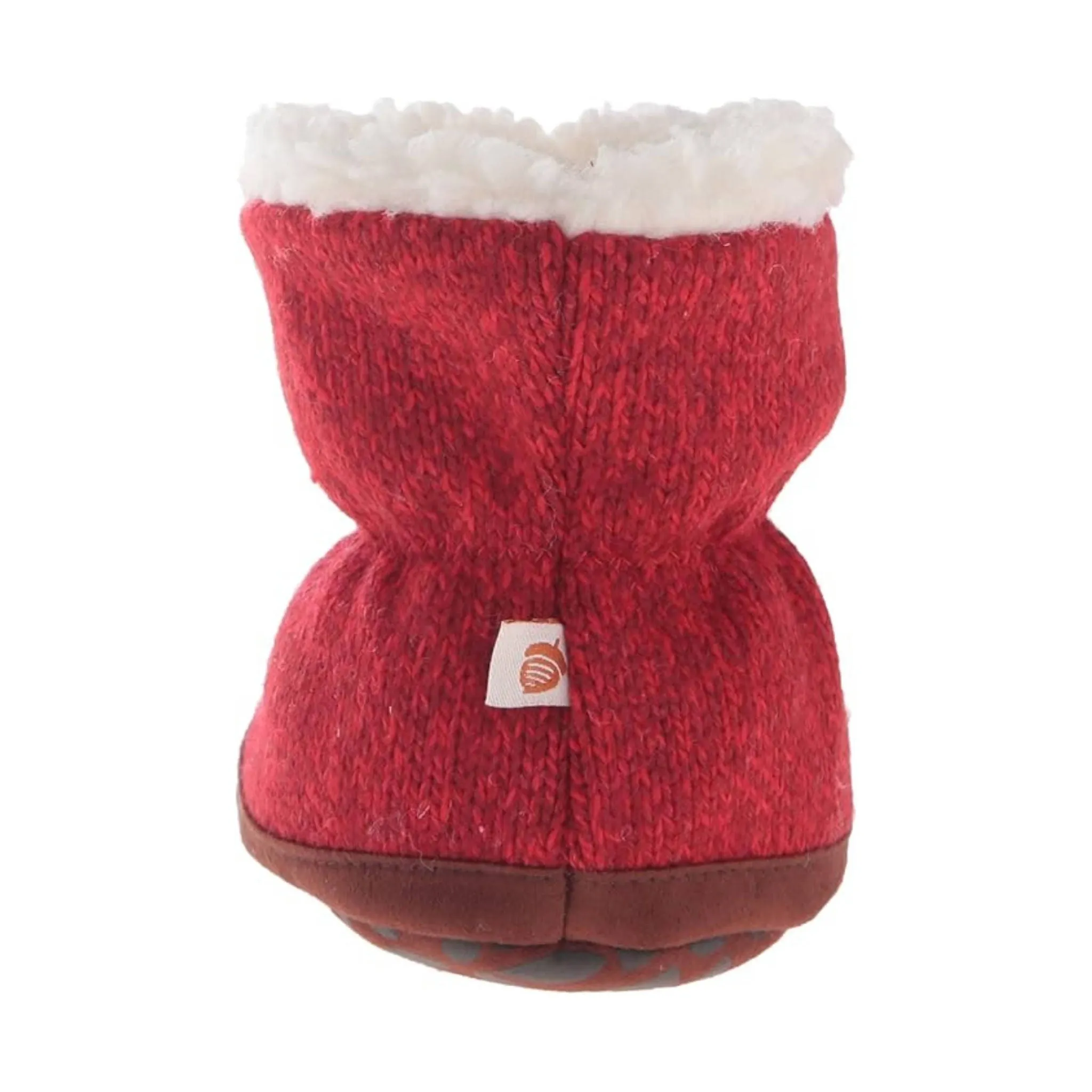 Acorn Toddler Easy Bootie Ragg Slippers - Red Ragg Wool