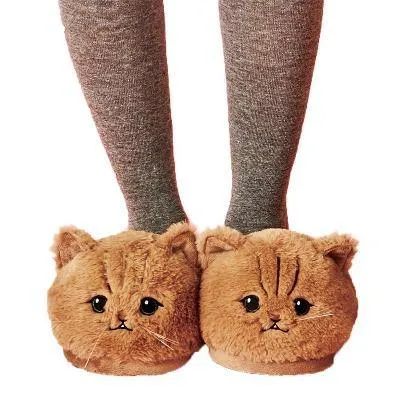 Animal Cat Women Plush Slippers