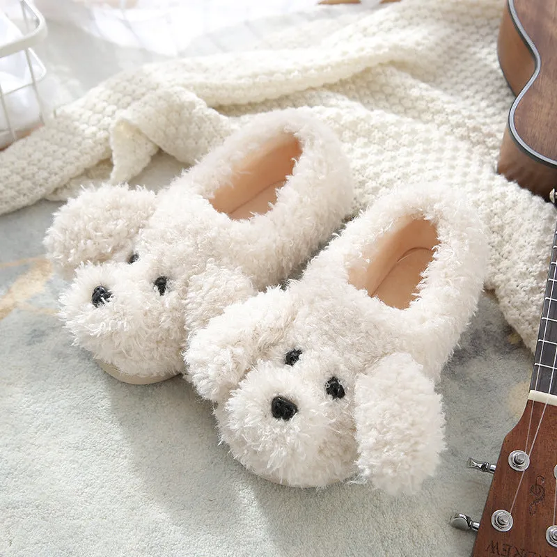 Animal Slippers Cute Dog Plush Warm Indoor