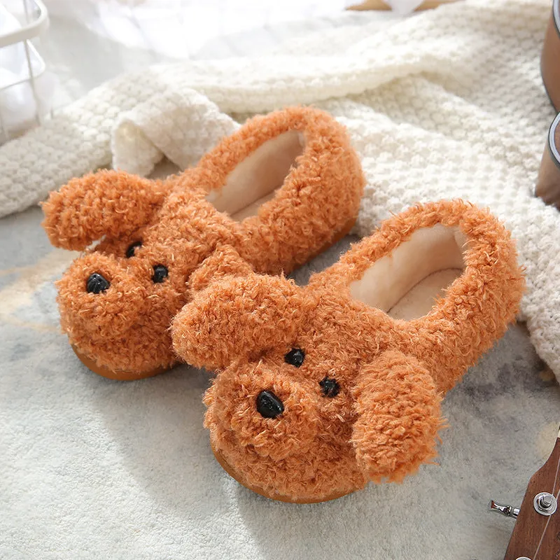 Animal Slippers Cute Dog Plush Warm Indoor