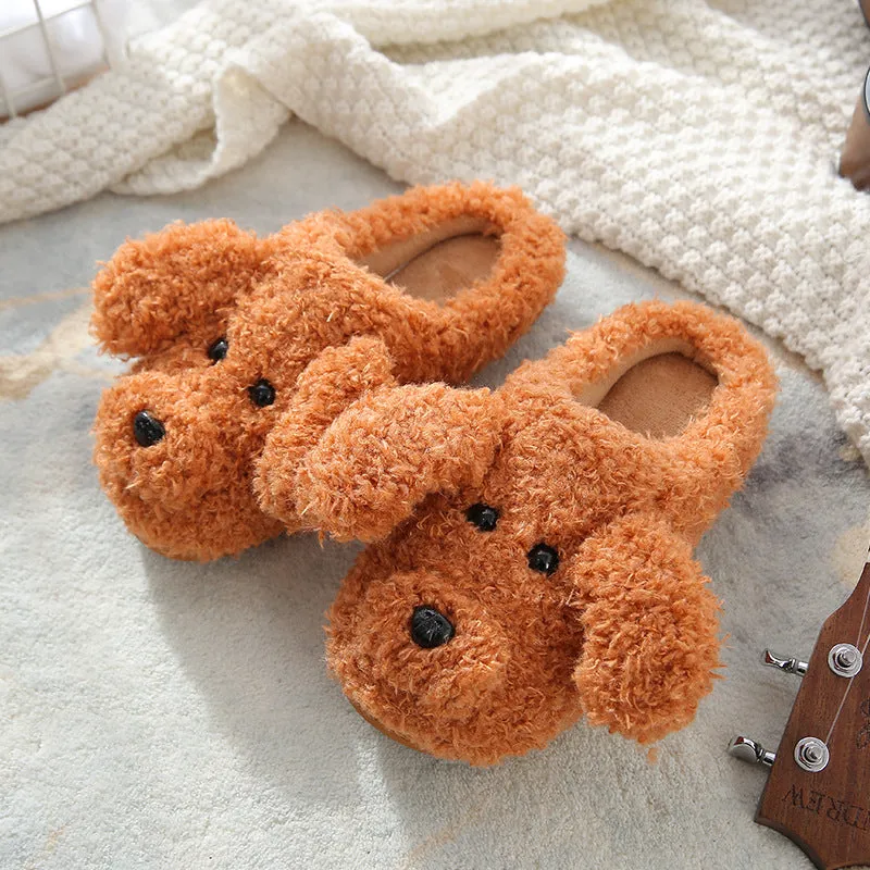 Animal Slippers Cute Dog Plush Warm Indoor