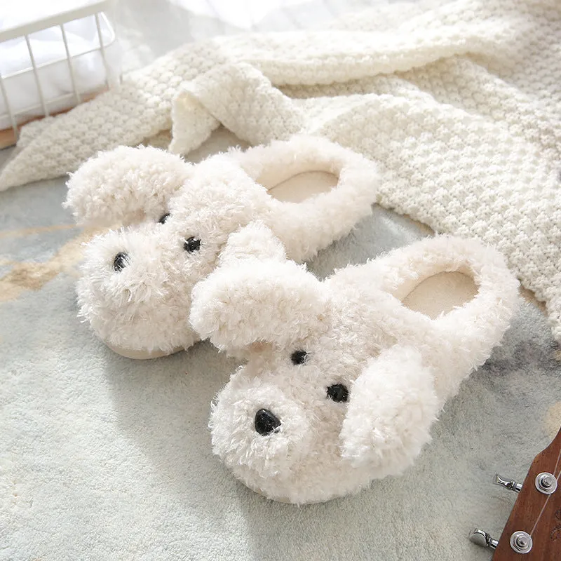 Animal Slippers Cute Dog Plush Warm Indoor