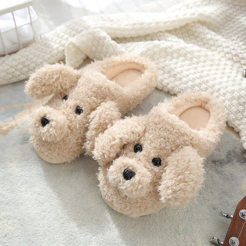 Animal Slippers Cute Dog Plush Warm Indoor