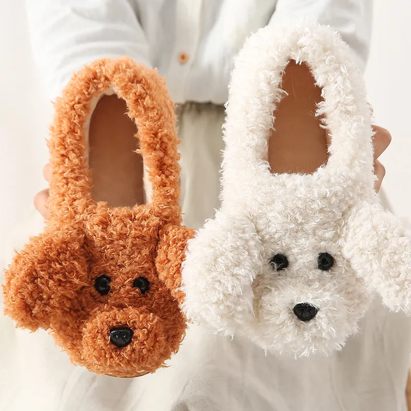 Animal Slippers Cute Dog Plush Warm Indoor