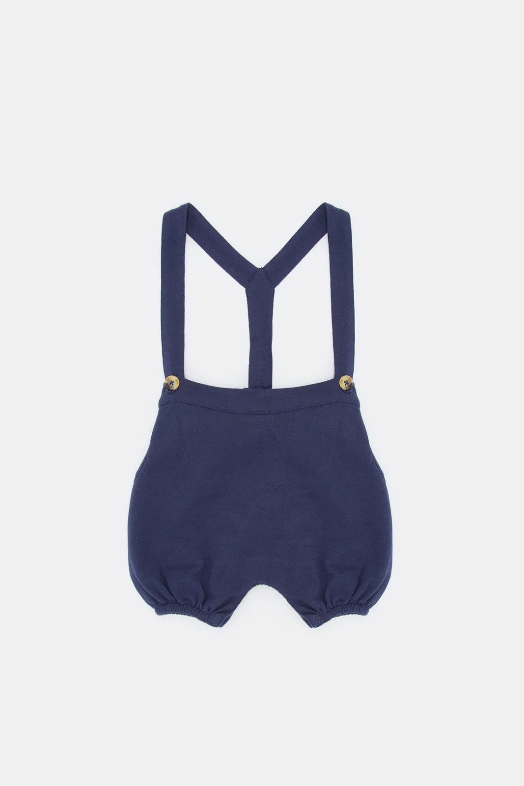 Babies Navy And White Dungaree Set (2 Piece)