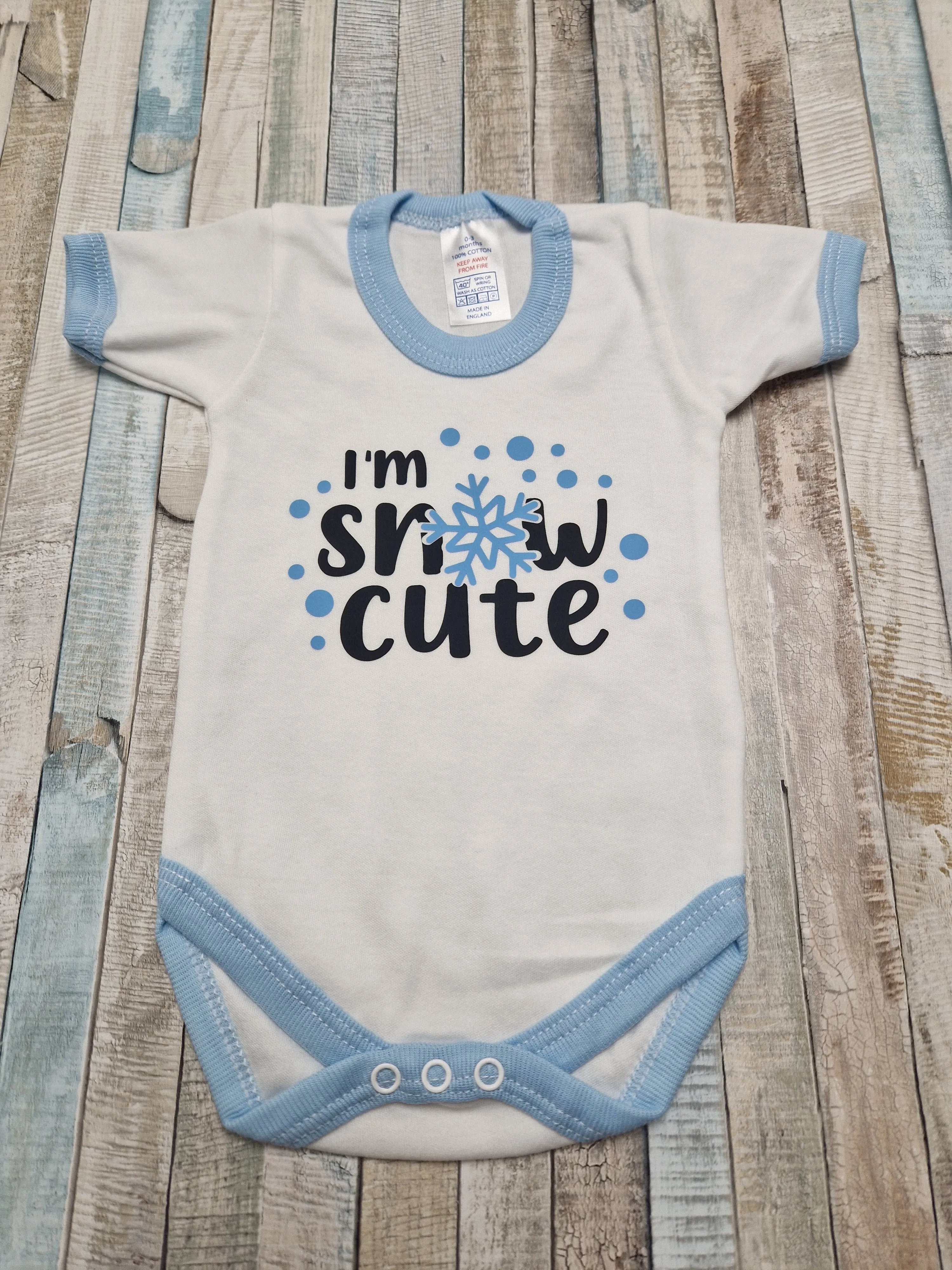 Baby Boys Im Snow Cute White And Blue Vest