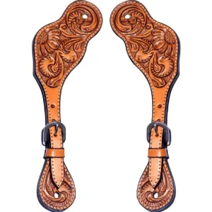 Bar H Equine Vintage Classic Floral Leather Spur Straps