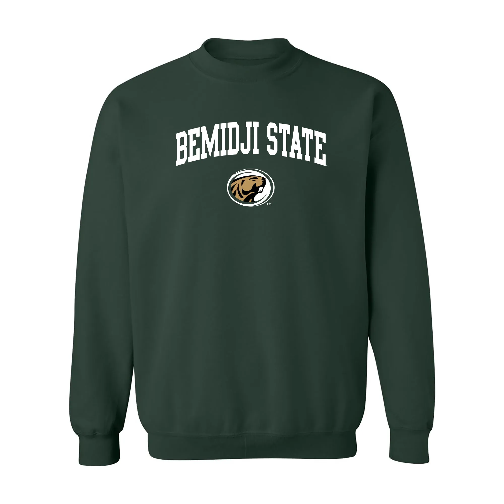 Bemidji State Beavers Arch Logo Crewneck Sweatshirt - Forest