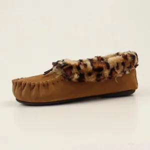 Blazin Roxx Women's Mia Moccasin Slippers in Tan Cheetah