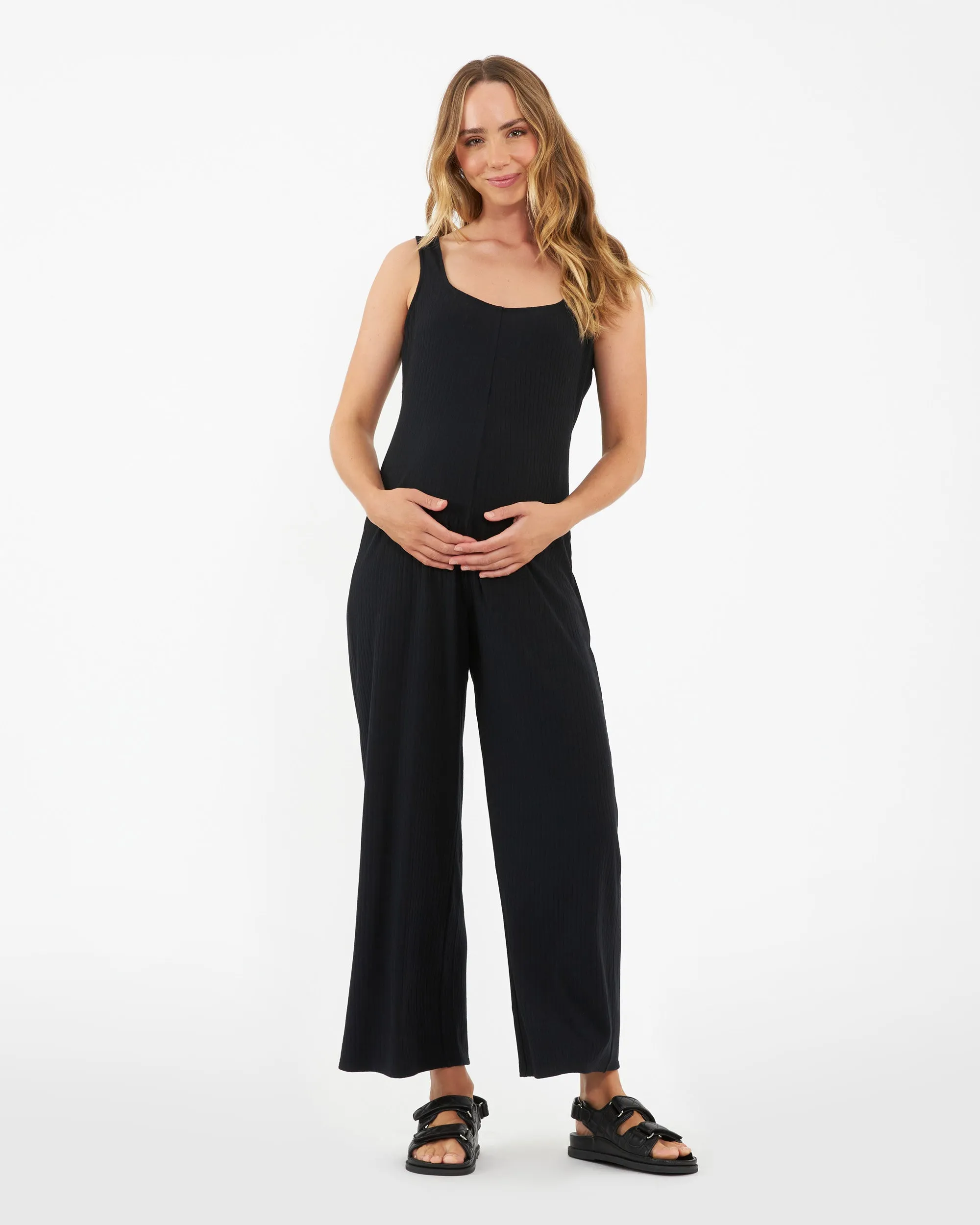 Bobby Rib Jumpsuit  Black