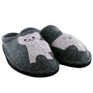 Boiled Wool Slipper "Lizzy" in Gray