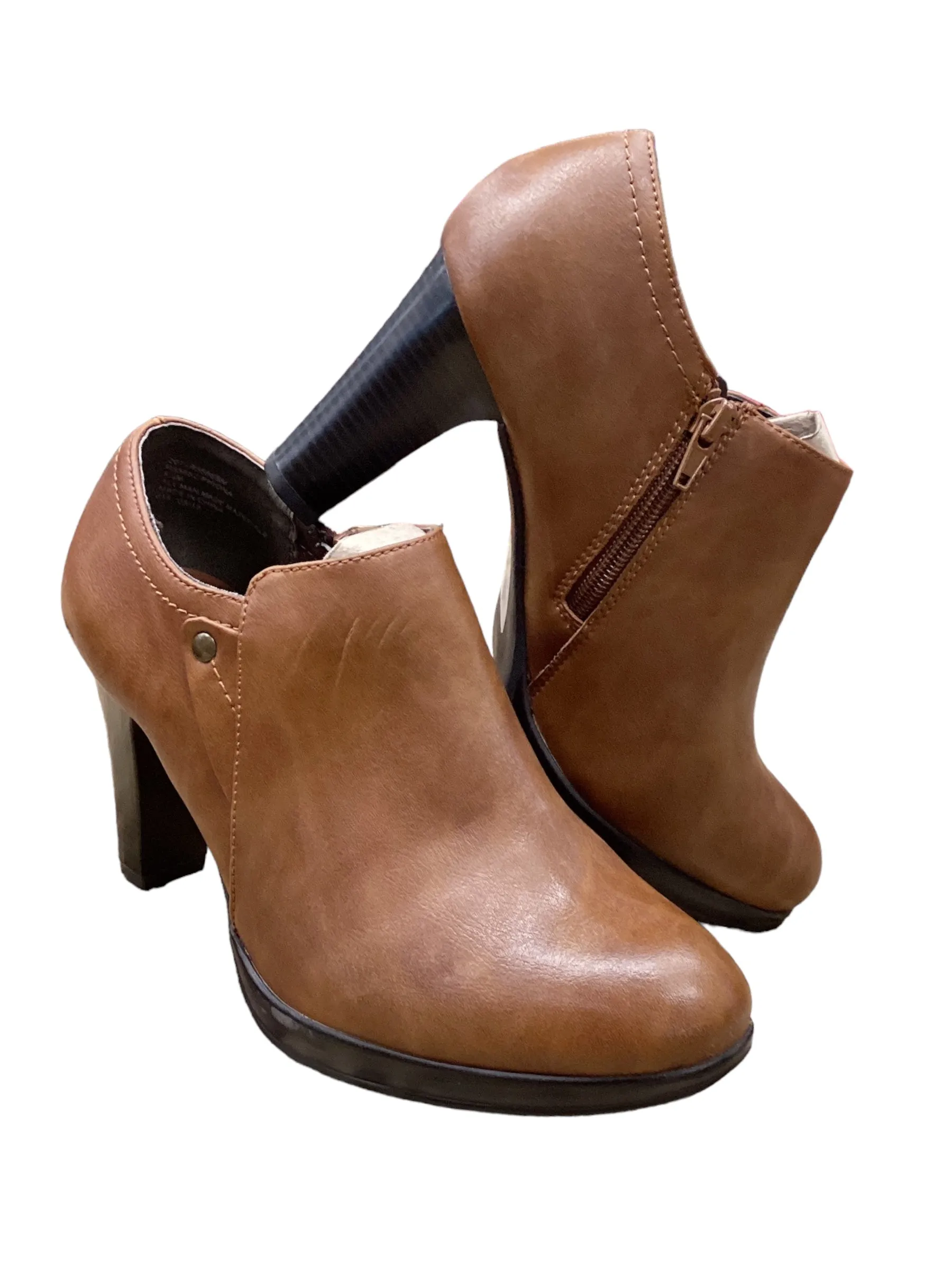 Boots Ankle Heels By Rialto In Brown, Size: 8.5