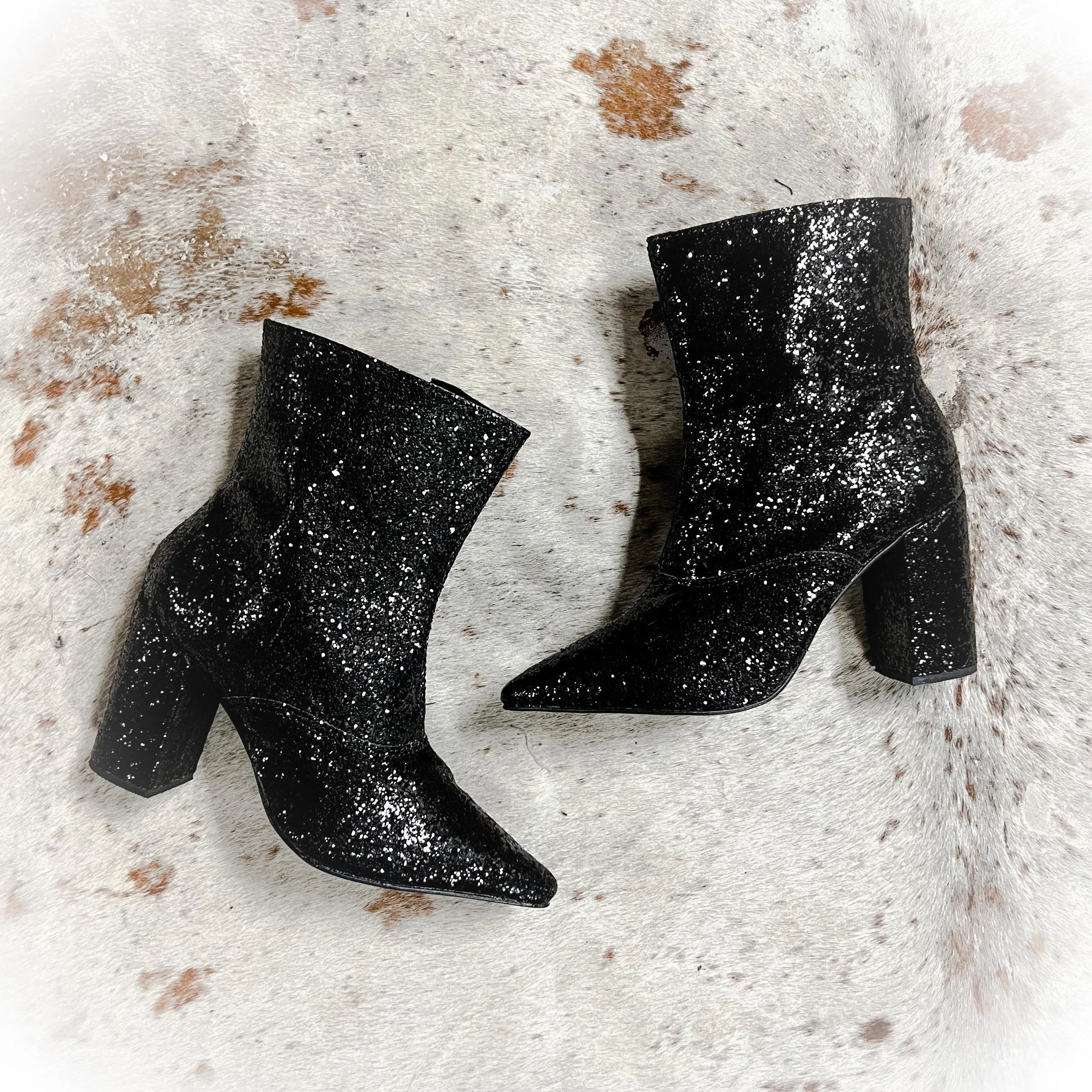 Broadway Glitter Bootie - Black