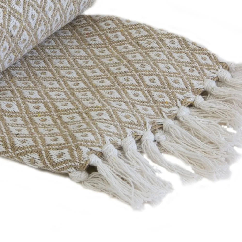 Casablanca Taupe 100% Cotton Throw