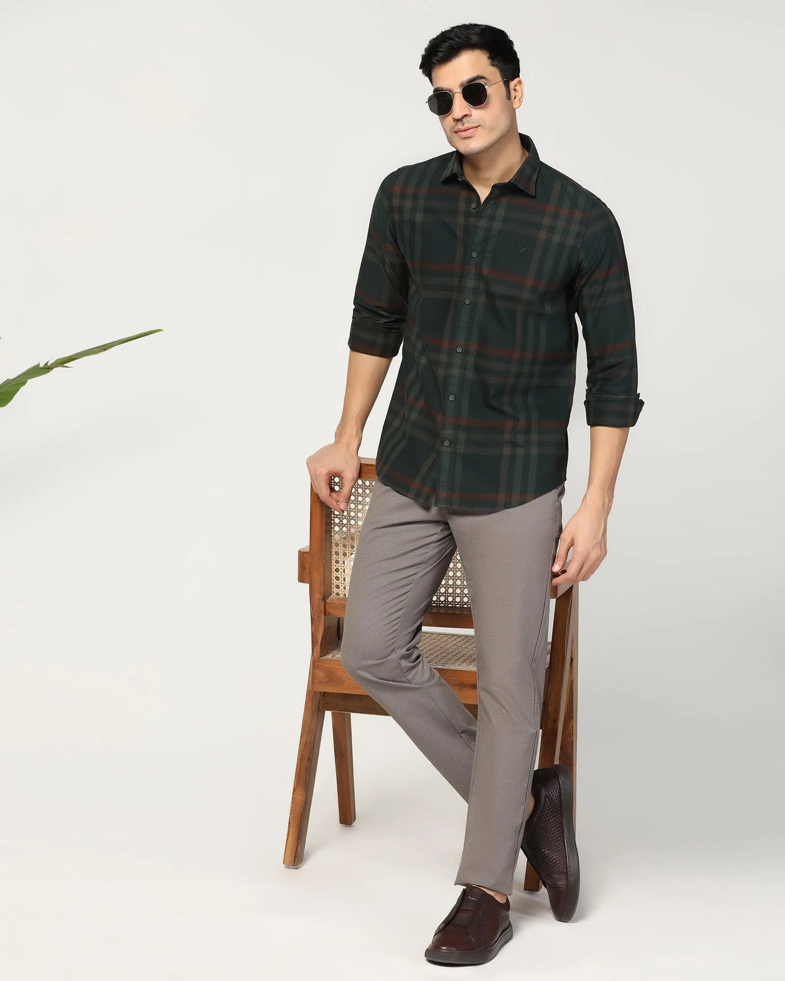 Casual Green Check Shirt - Kodik