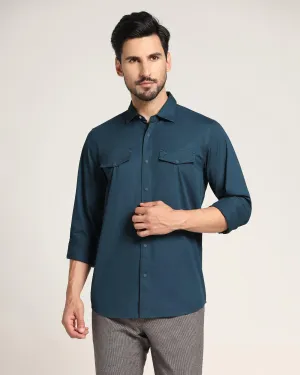 Casual Teal Solid Shirt - Beckham