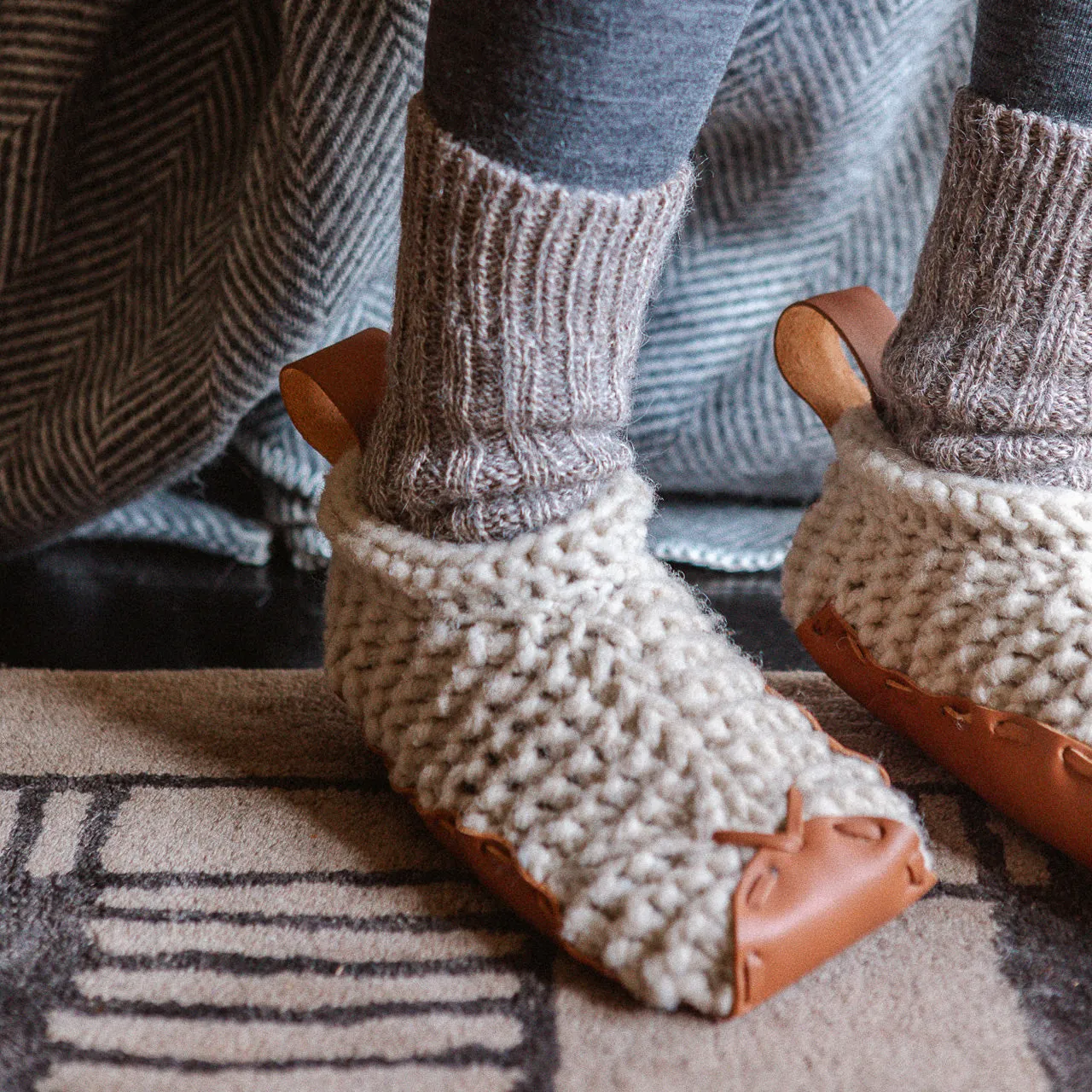 Chilote Slippers - Wool & Veg Tanned Leather - (Adults)