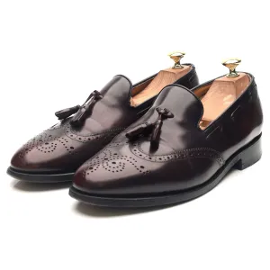 'Clive' Burgundy Leather Wing Cap Tassel Loafers UK 8 F