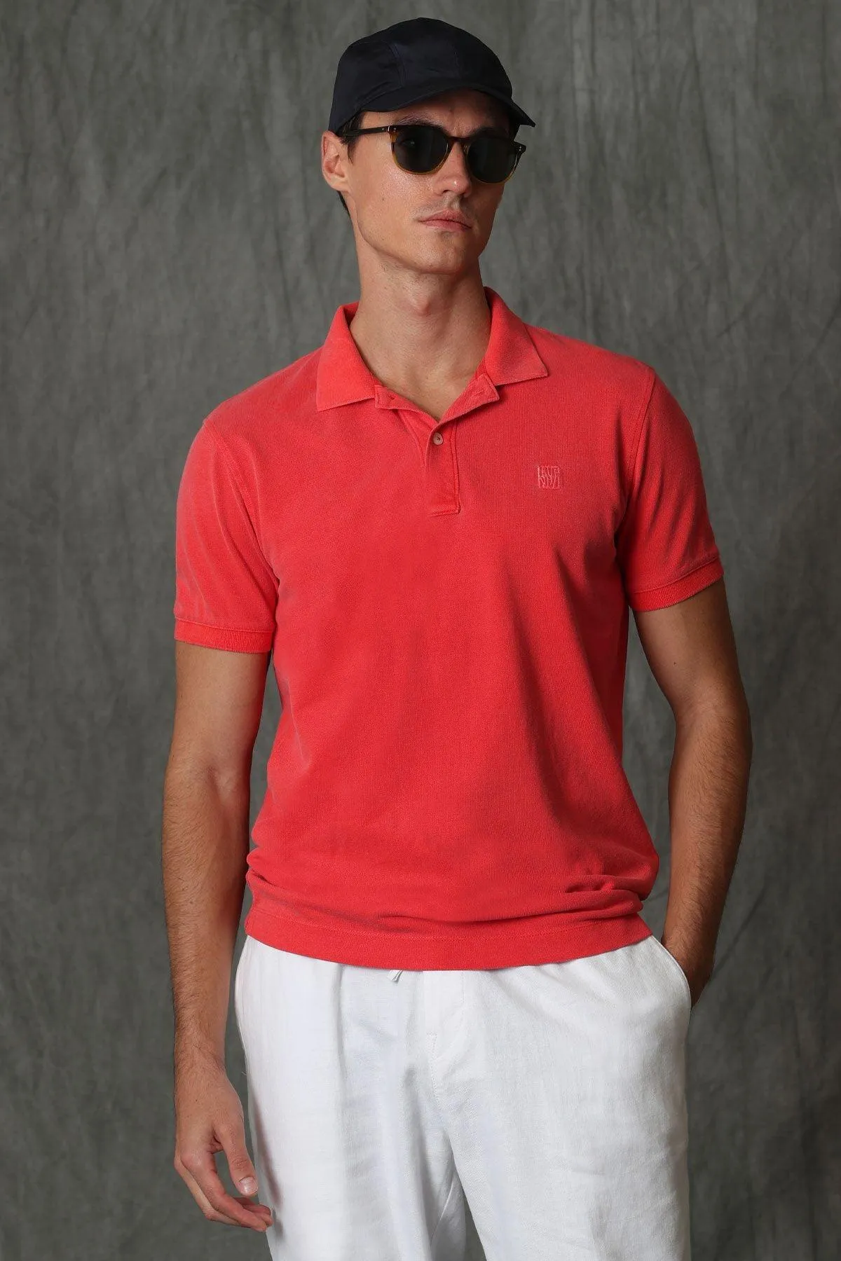 Coral Breeze Polo: The Ultimate Men's Knit Polo Shirt for Style and Comfort