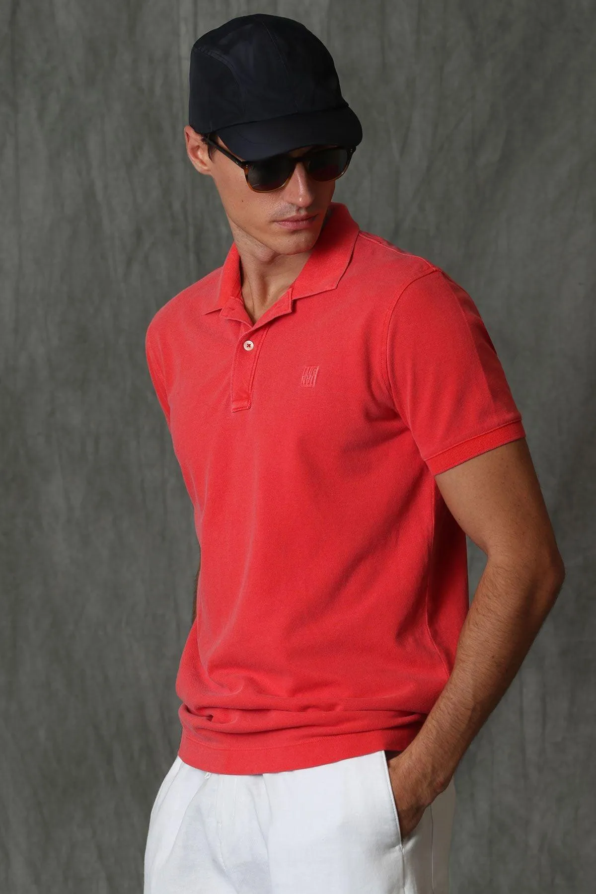 Coral Breeze Polo: The Ultimate Men's Knit Polo Shirt for Style and Comfort