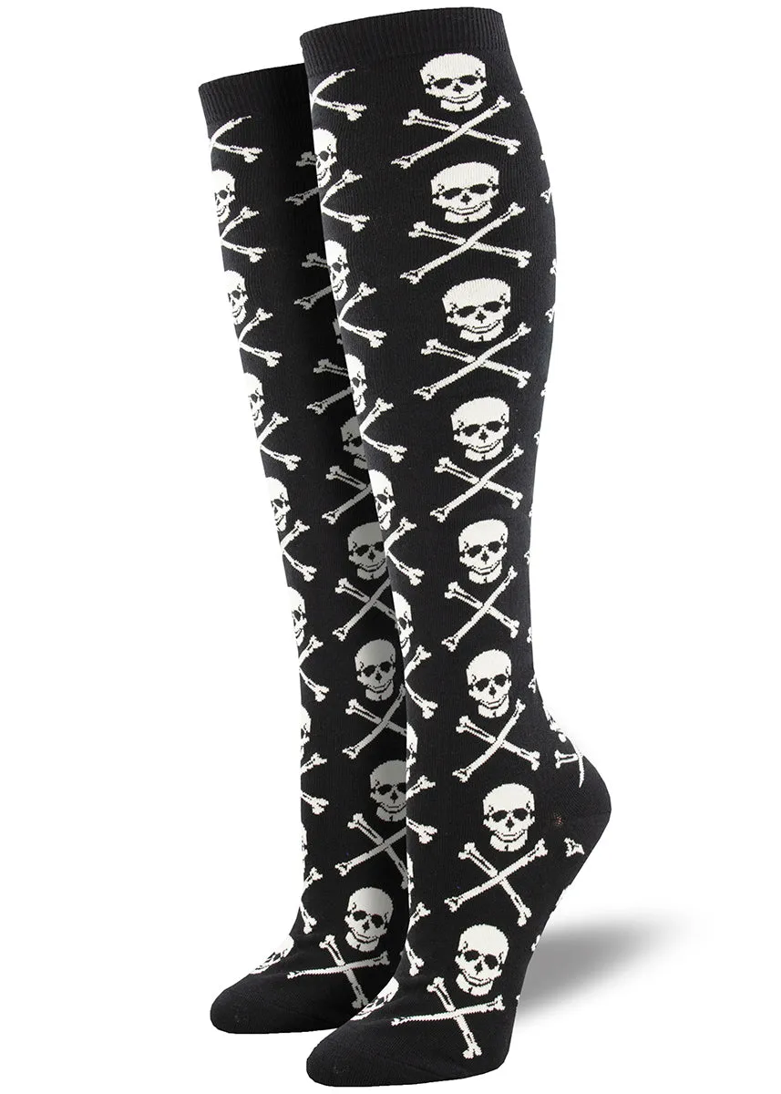 Crossbones Knee Socks