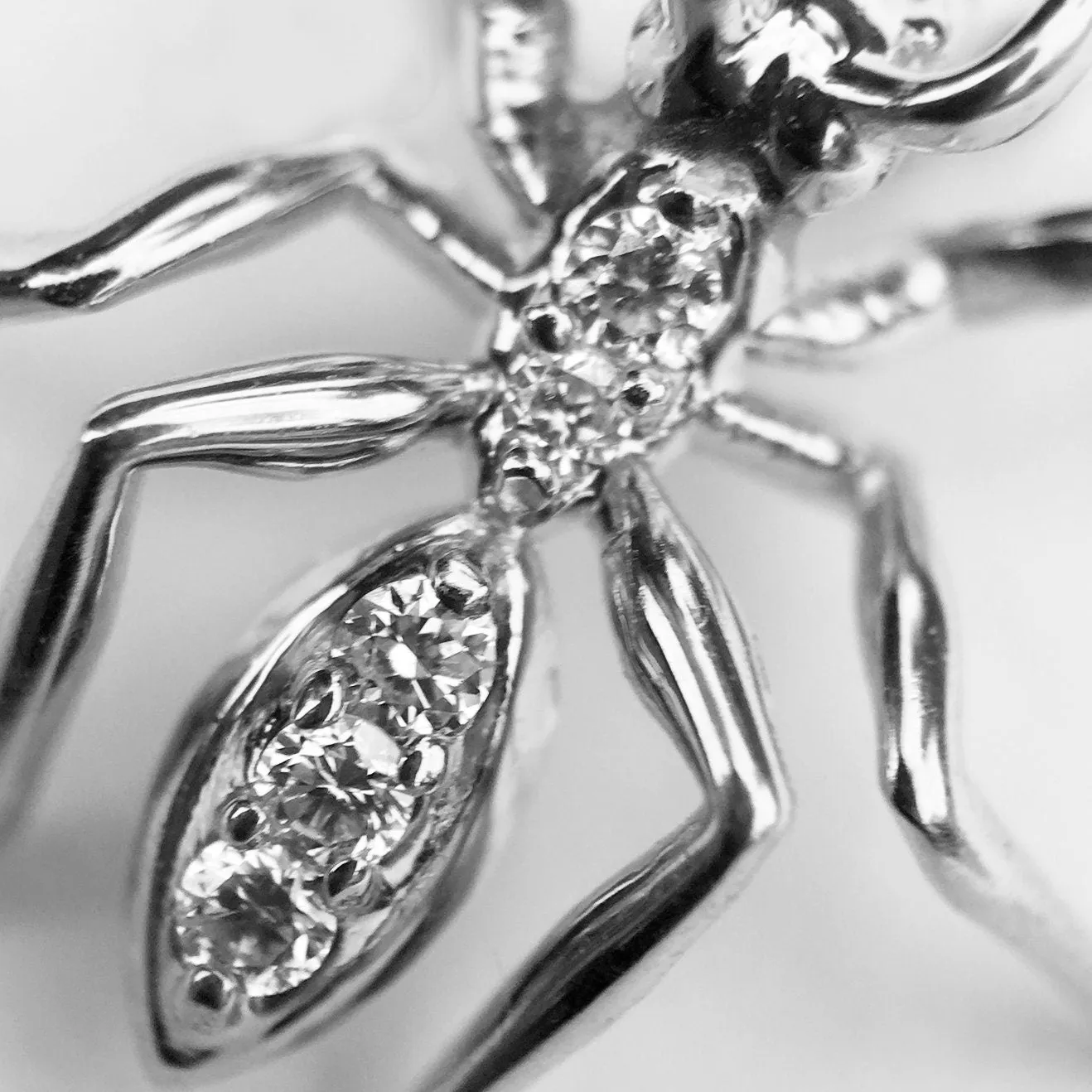 Diamonds 14k White Gold Ant Tie Tack