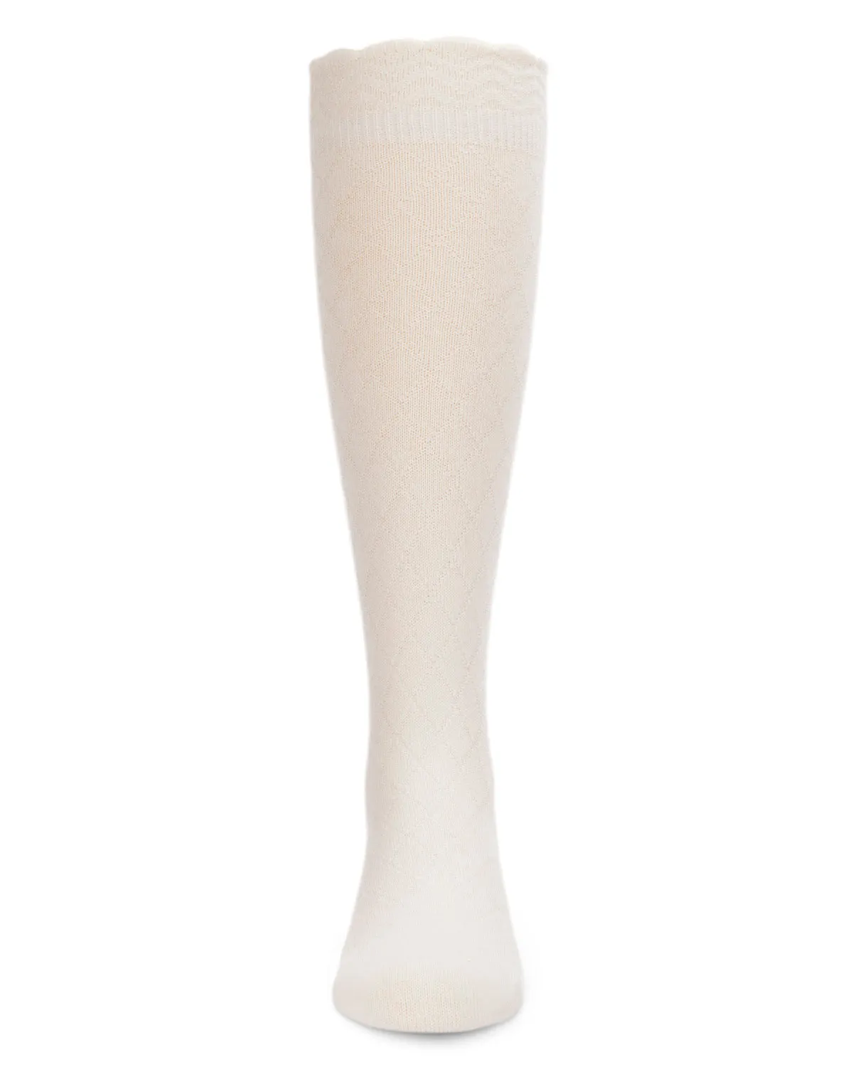 Double Diamond Cotton Blend Knee High Socks