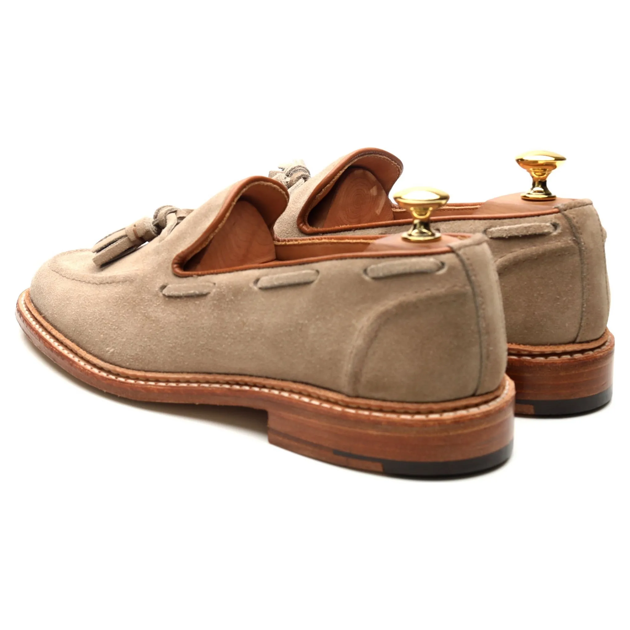 'Elton' Sand Brown Suede Tassel Loafers UK 6