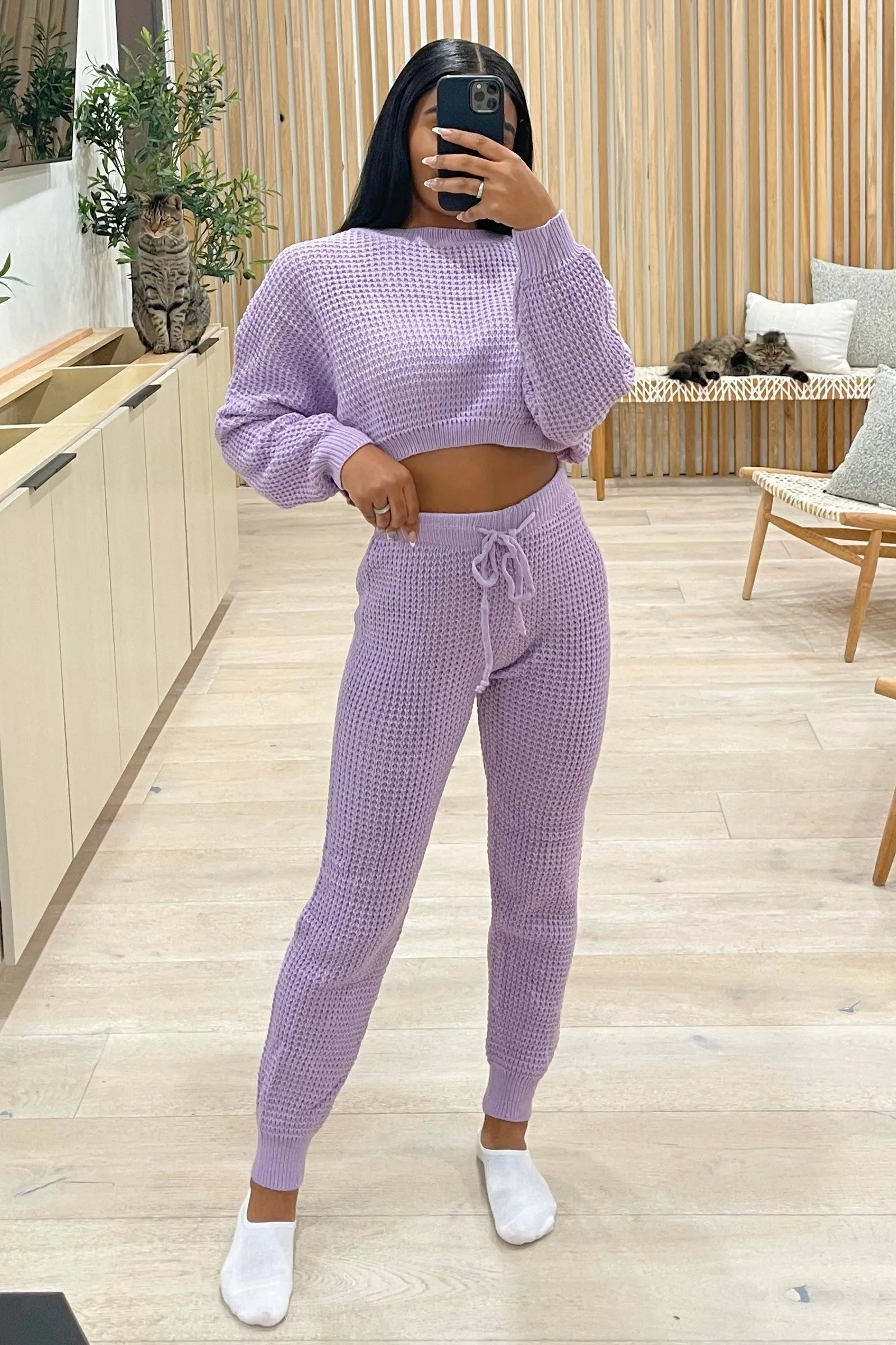 Fisher Knit Lounge Set (Lavender Purple)