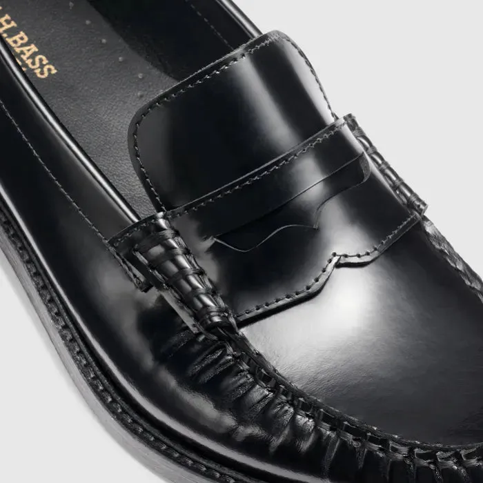 G.H. BASS WHITNEY HEEL LOAFER BLACK