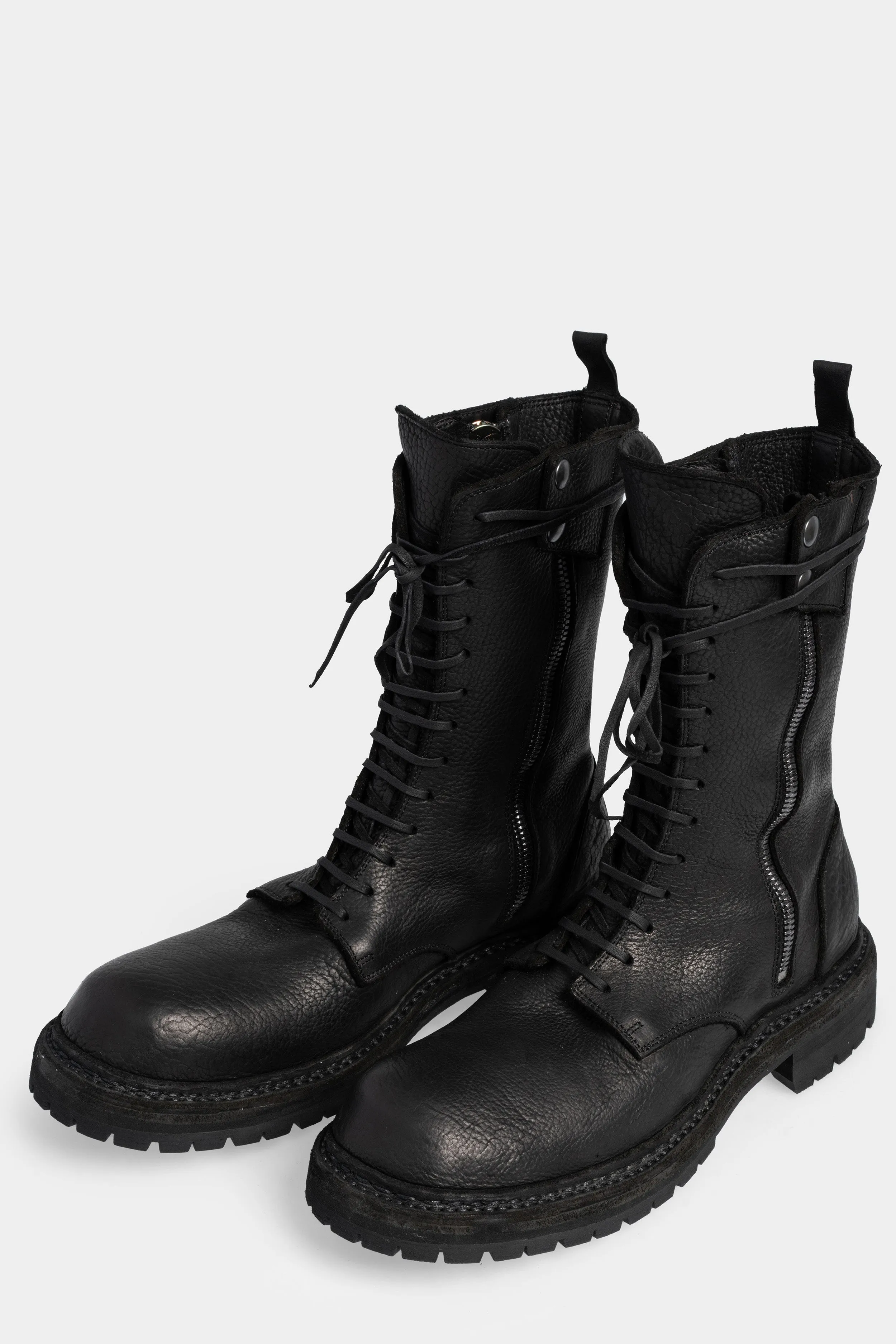 High laced combat zip boots | ER01V