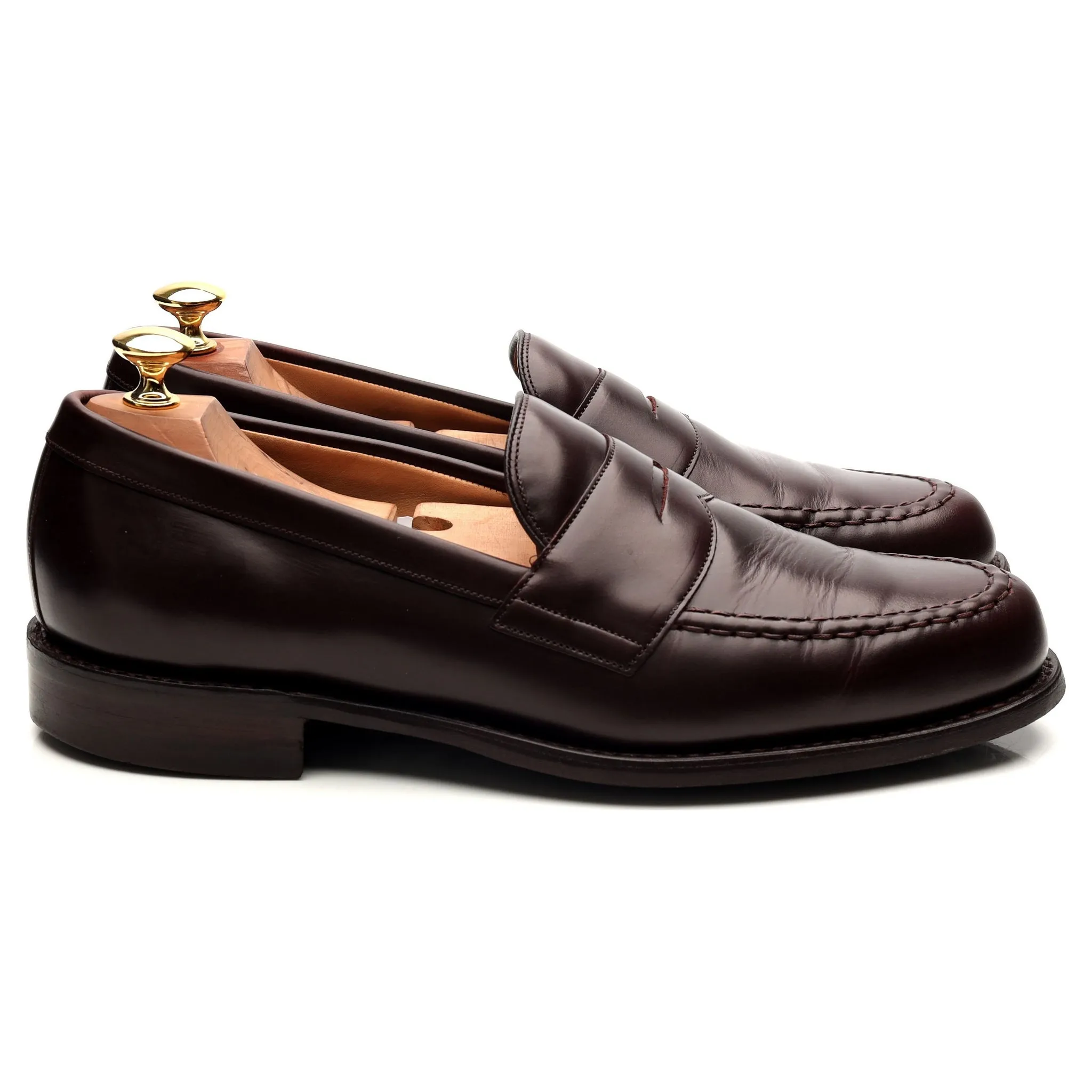 'Howard' Burgundy Leather Loafers UK 9 F