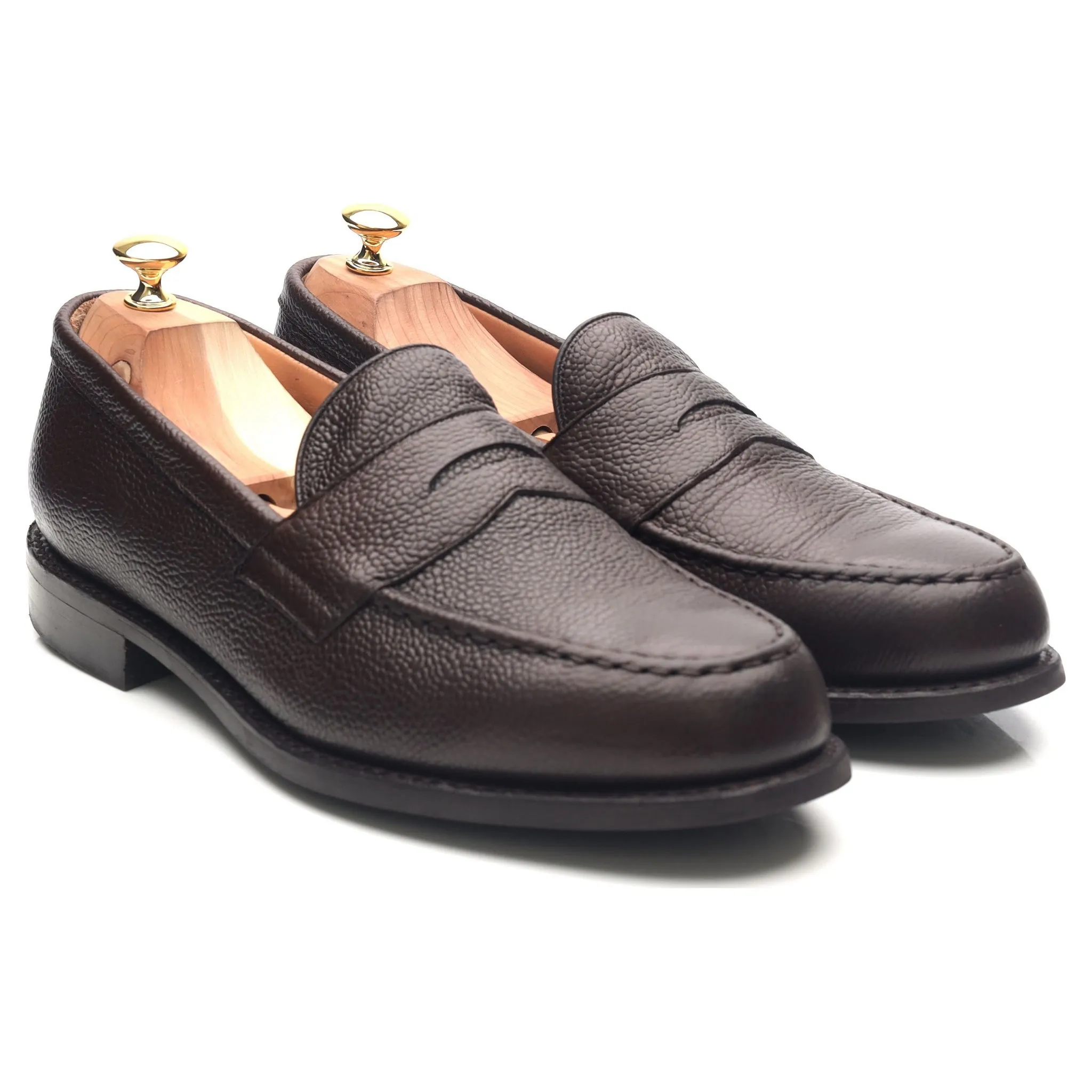 'Howard' Dark Brown Leather Loafers UK 11 F