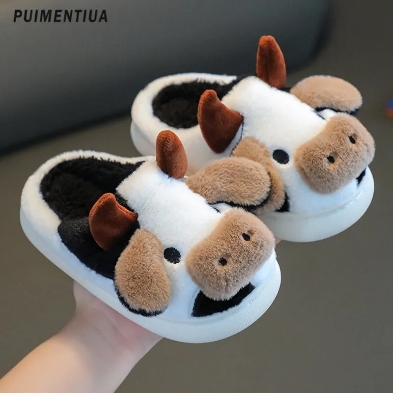 Kawaii Cow Warm Winter Slippers