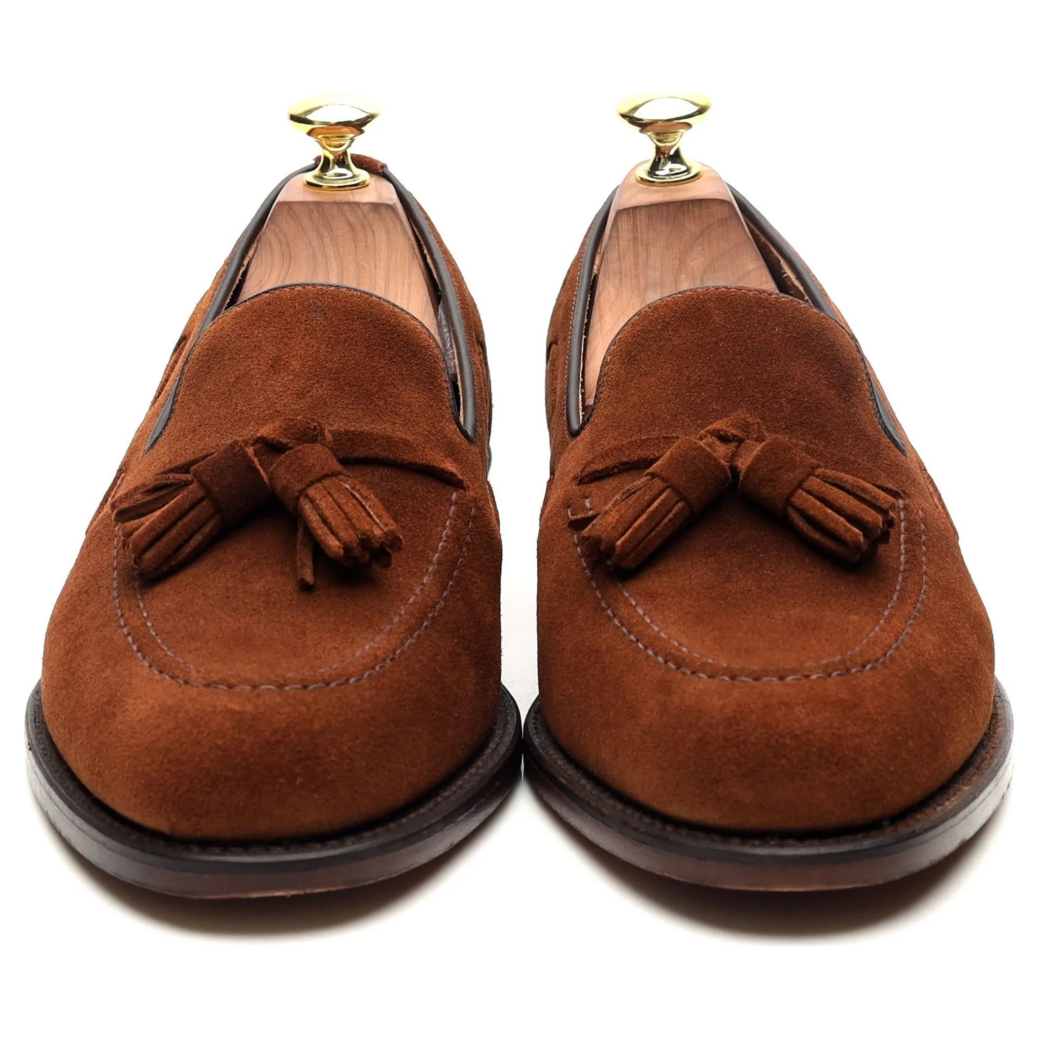 'Lincoln' Brown Suede Tassel Loafers UK 7.5 F