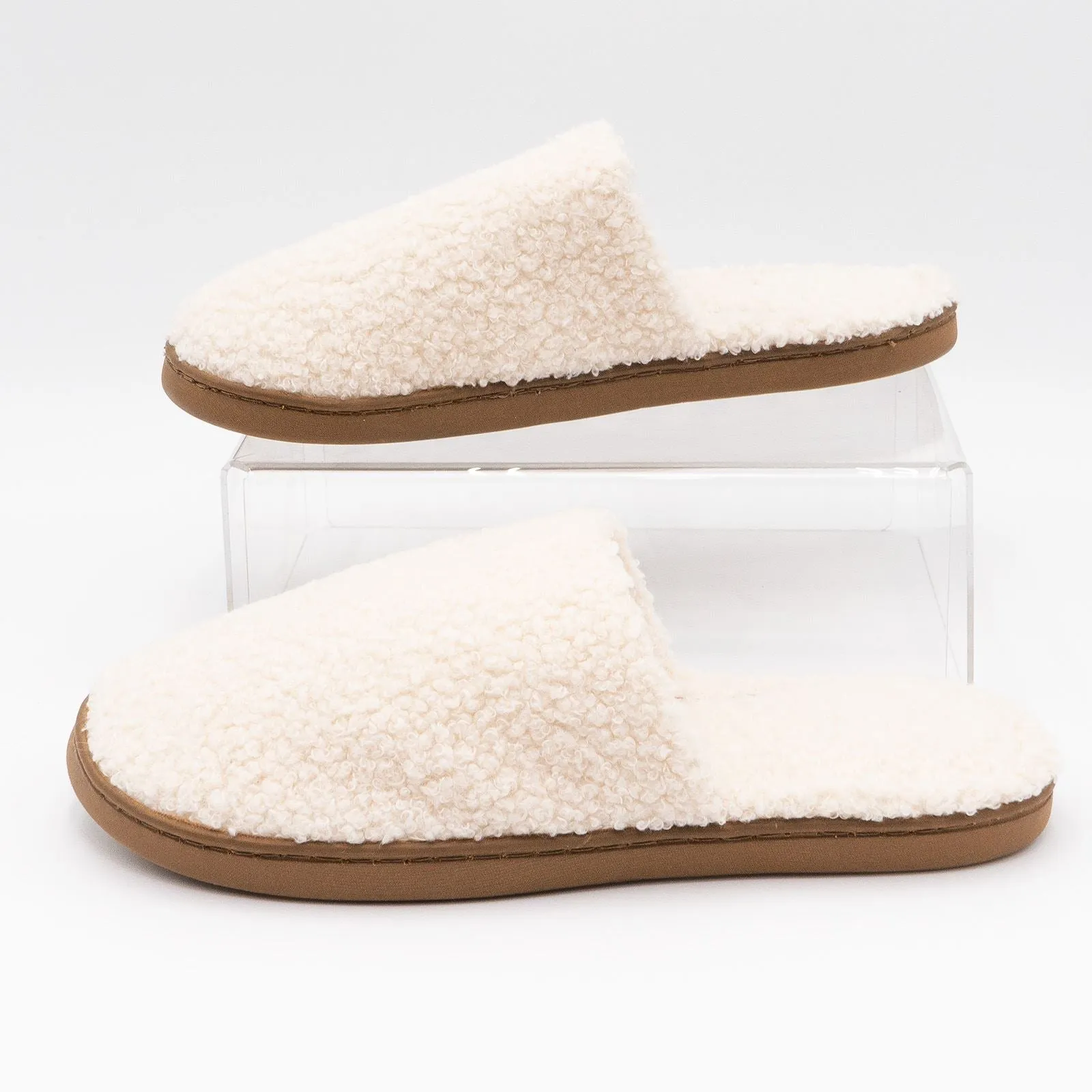 M&S Cream Soft Fluffy Fleece Mule Slippers