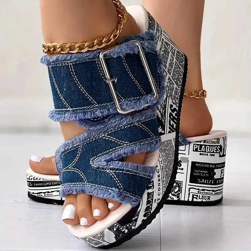 Marseille Denim Top Slippers