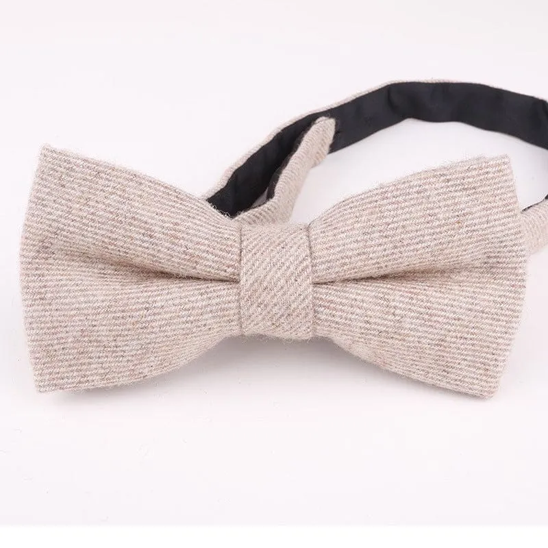 Men's Business Casual Double Layer Solid Color Fashionable Bow Tie