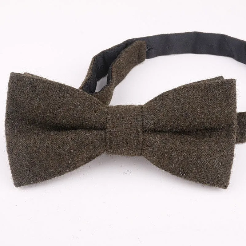 Men's Business Casual Double Layer Solid Color Fashionable Bow Tie