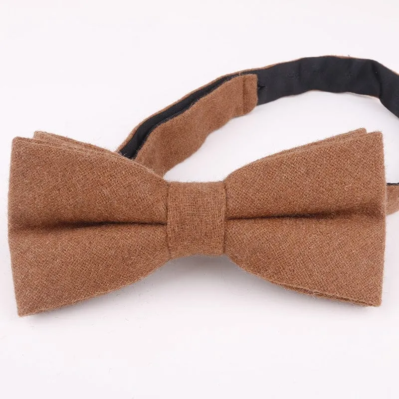 Men's Business Casual Double Layer Solid Color Fashionable Bow Tie