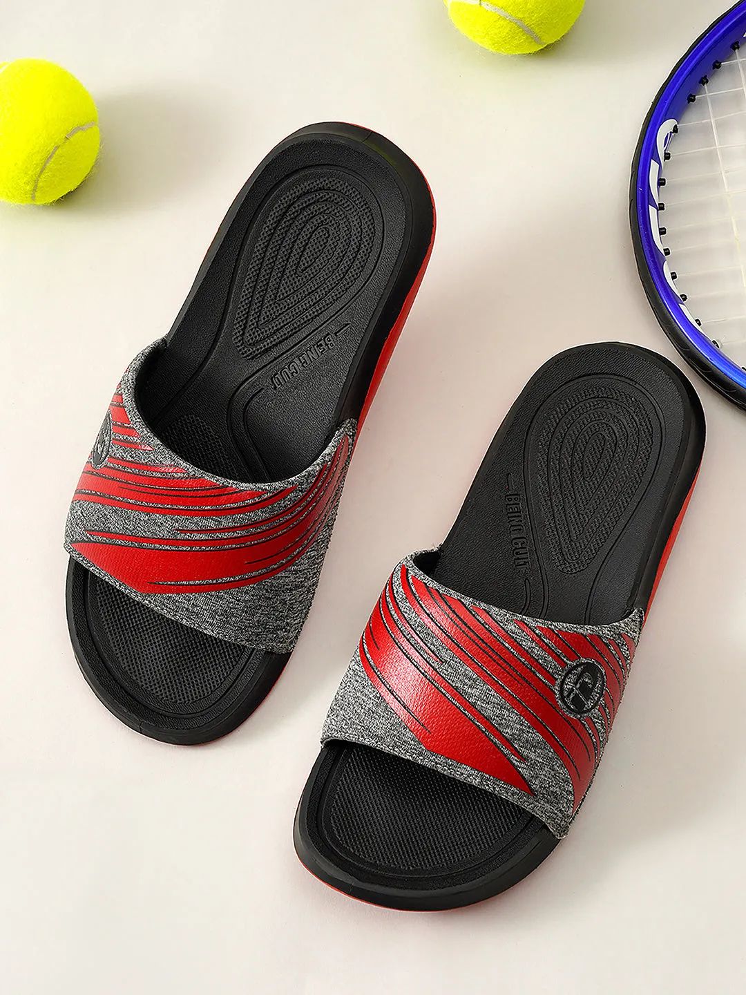 Men's Graphic Print Red Slider (ID5206)