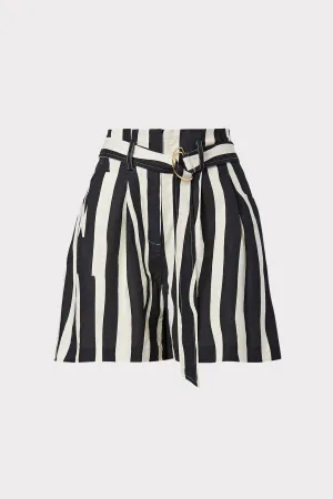 Naila Abstract Zebra Linen Tie Shorts