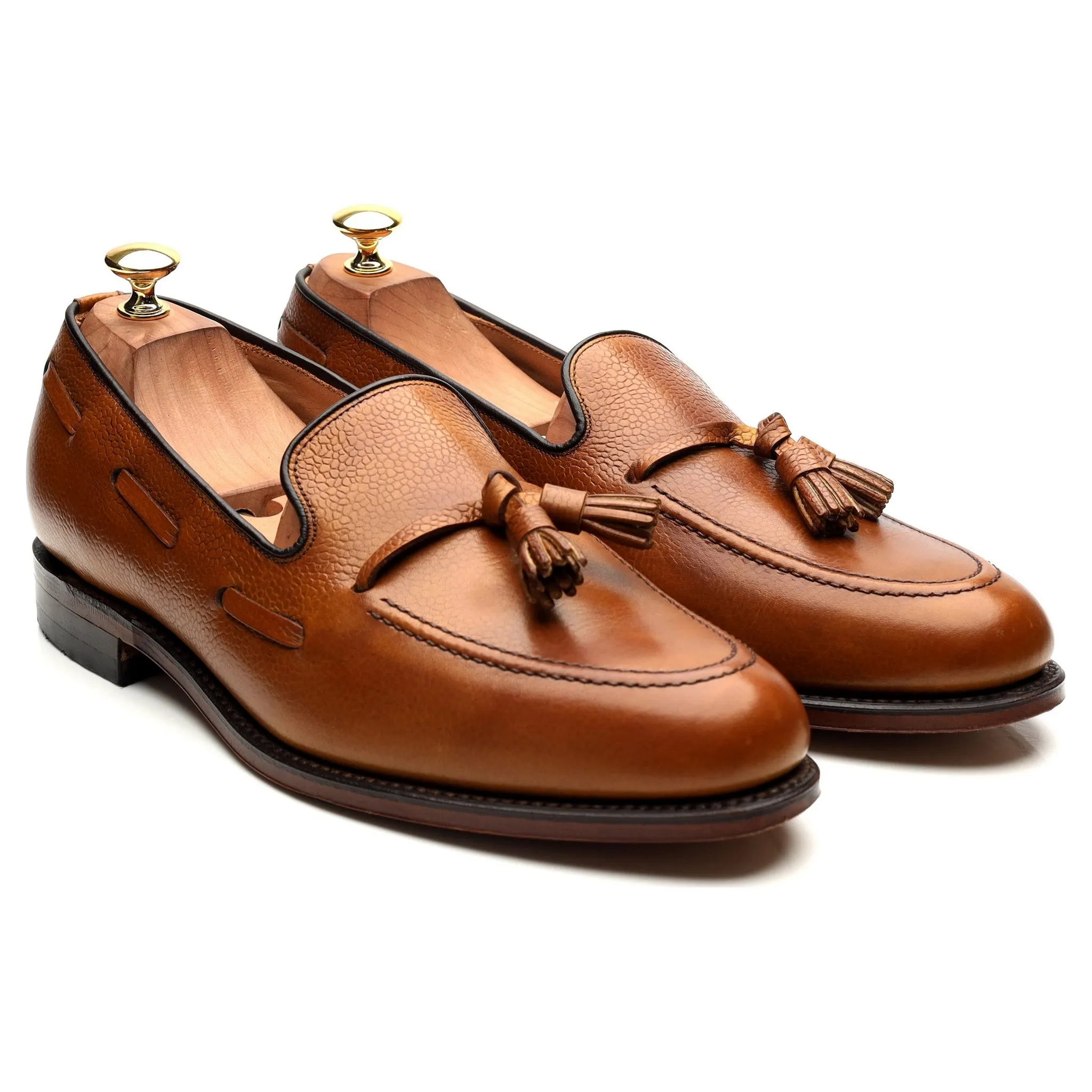 Next Tan Brown Leather Tassel Loafers UK 10 F