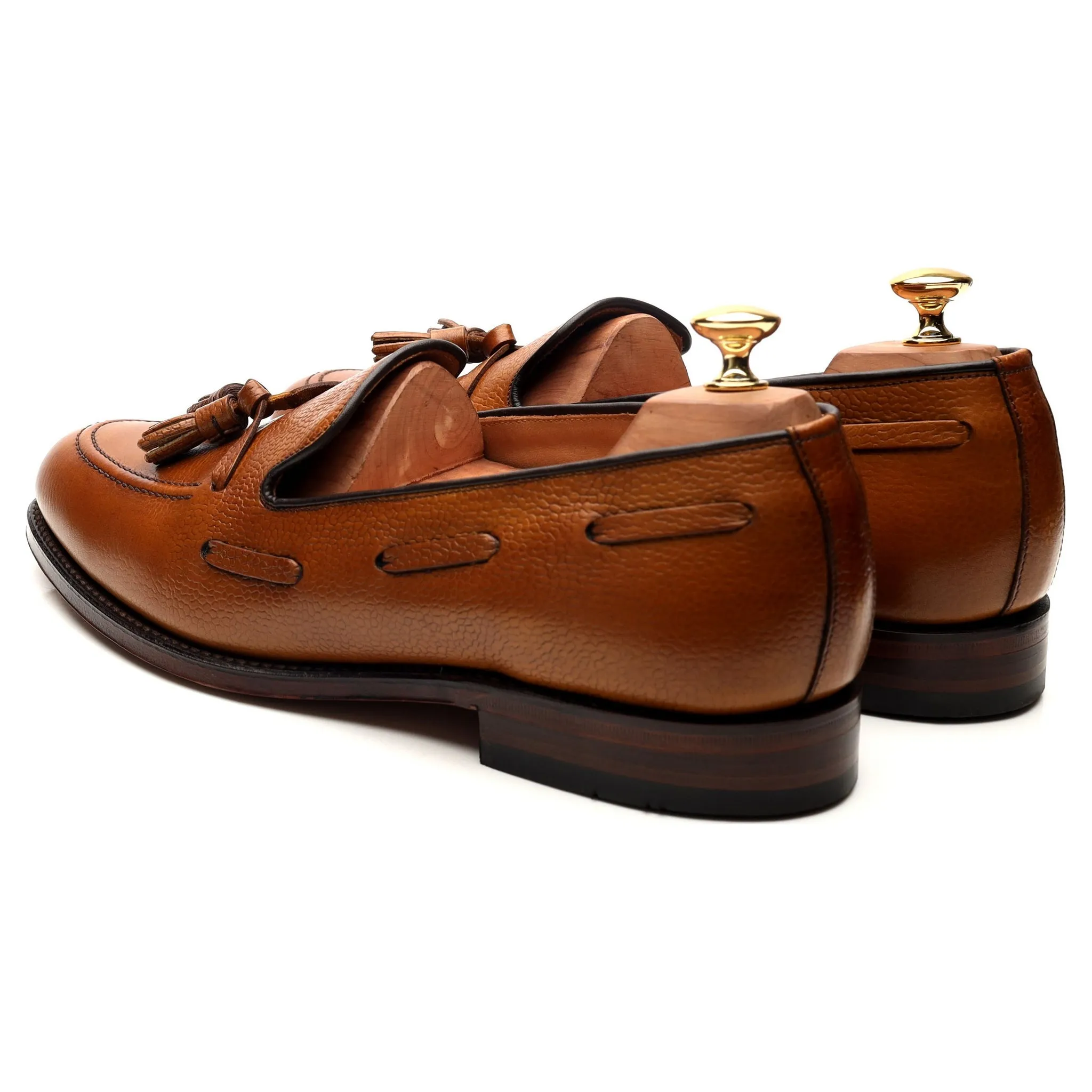 Next Tan Brown Leather Tassel Loafers UK 10 F