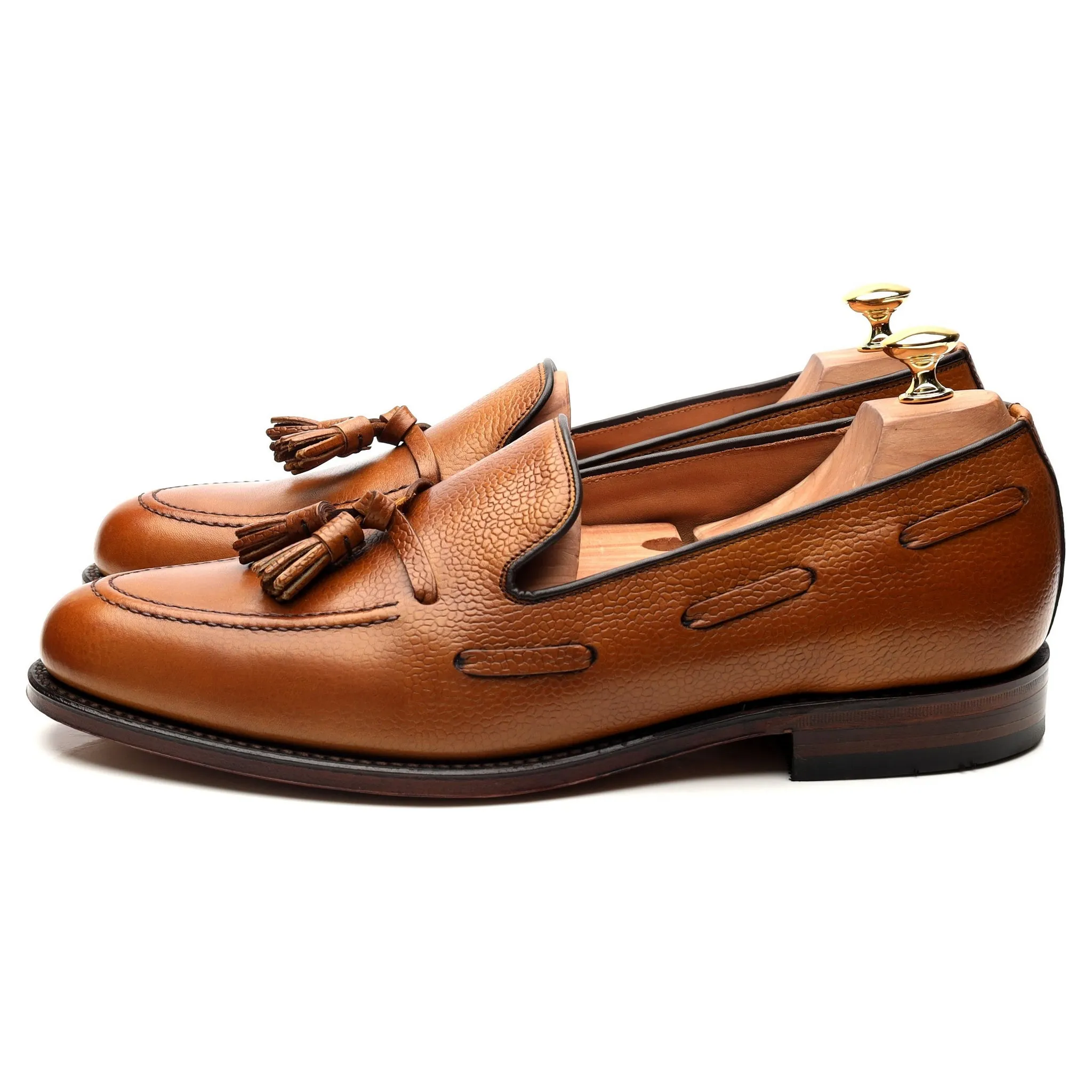 Next Tan Brown Leather Tassel Loafers UK 10 F