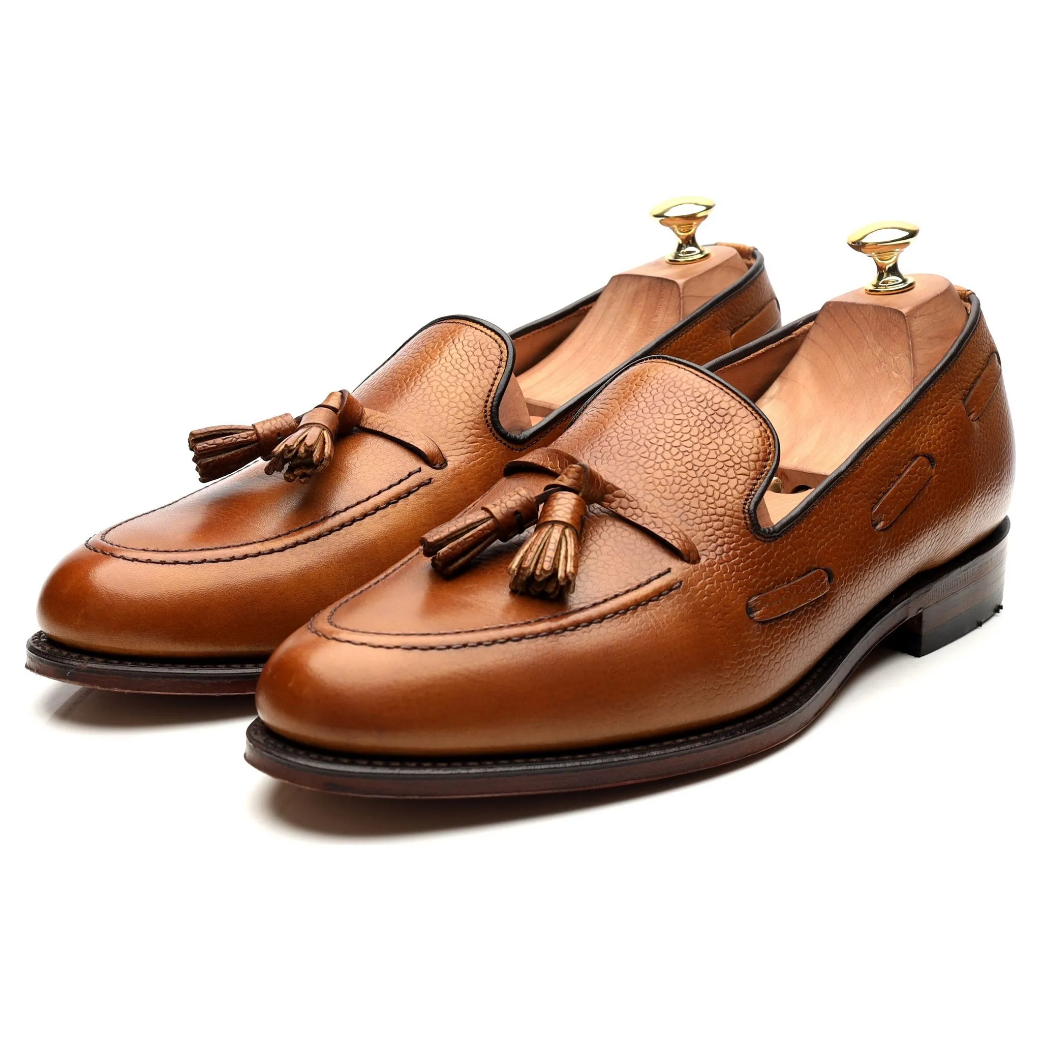 Next Tan Brown Leather Tassel Loafers UK 10 F