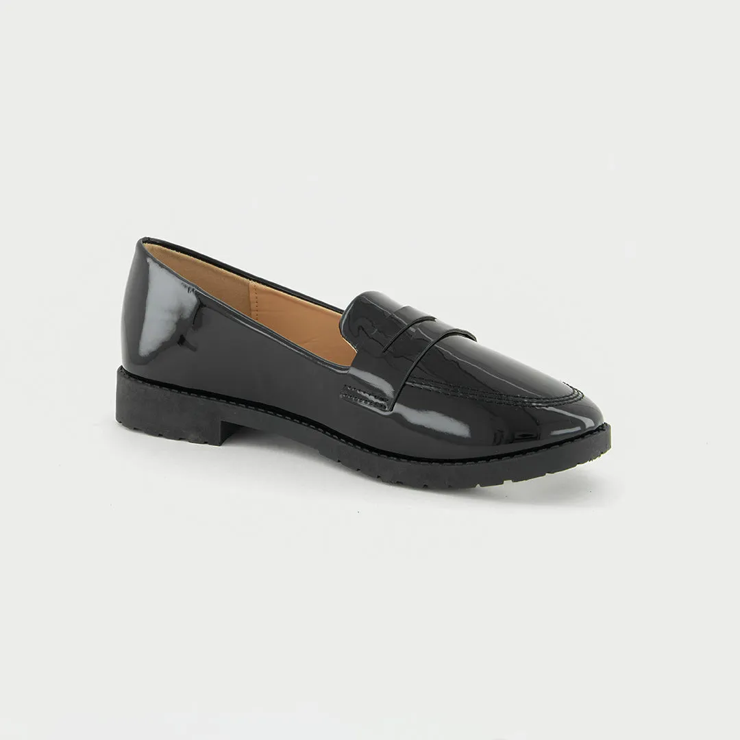 Patent Penny Loafer Shoe.Comfort In Sole.